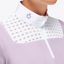 Cavalleria Toscana SS'23 лёгкий Piqué укороченный-рукав молнией турнирный женская рубашка