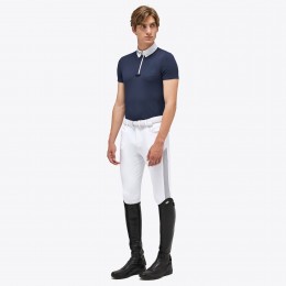 Cavalleria Toscana SS'23 Tech Piqué с коротким рукавом тренировочный на молнии поло Embossed CT Pocket мужской