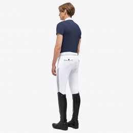 Cavalleria Toscana SS'23 Tech Piqué с коротким рукавом тренировочный на молнии поло Embossed CT Pocket мужской