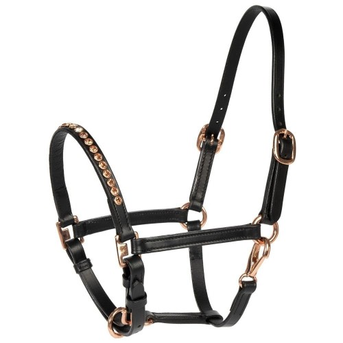 Harry's Horse Pony/Foal Leather Halter Crystal Rose Gold