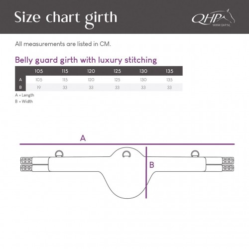 QHP Belly guard girth with luxury stitching