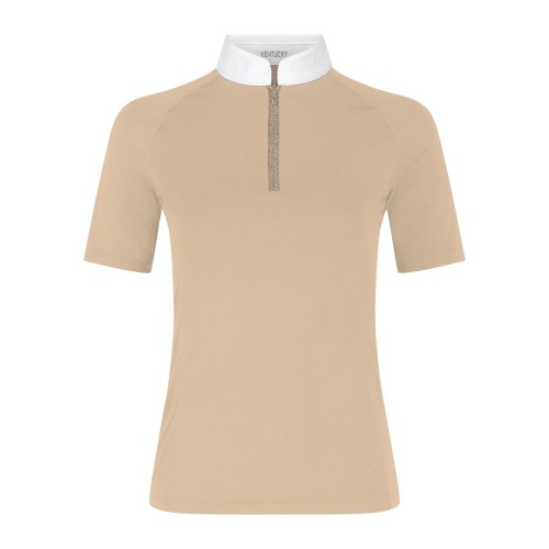 Kentucky Show Shirt Women Classic with Glitter Zipper Short Sleeve