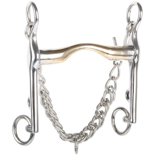 Harry's Horse dressage curb bit gold brass low port 18mm