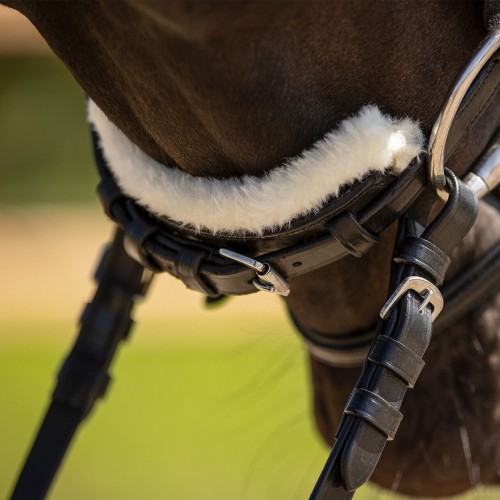 QHP Sensisoft Bridle Sheepskin Set