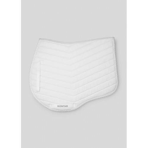 Montar SS26 Fair Jump Saddle Pad with Gunmetal Crystals White