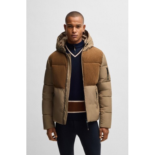 BOSS Equestrian FW25 Men's Cord Puffer Jacket Tomas