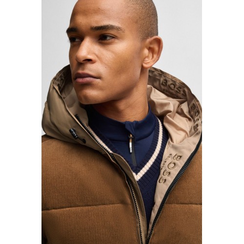 BOSS Equestrian FW25 Men's Cord Puffer Jacket Tomas