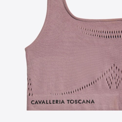 Cavalleria Toscana FW25 CT Tech Knit Crop Top Women's Sports Bra