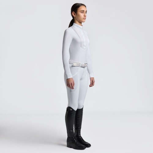 Cavalleria Toscana FW25 Girls' L/S Jersey Show Shirt with Bib