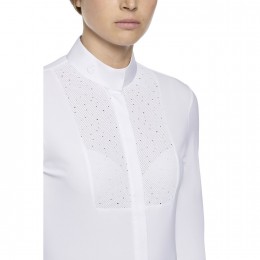 Cavalleria Toscana SS'22 Embossed Stripe Bib L/S турнирная женская рубашка