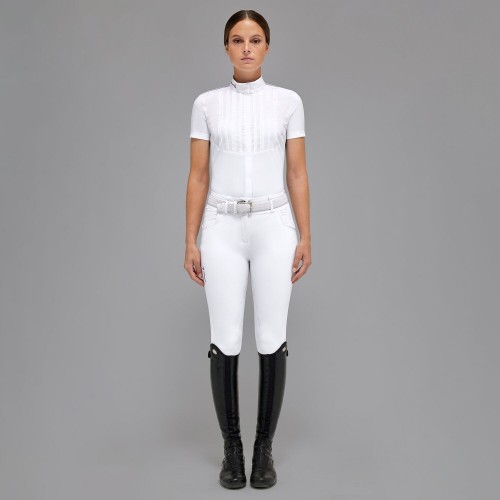 Cavalleria Toscana FW'23 Revo Pleated Poplin Bib S/S Tech Knit Women's Competition Shirt