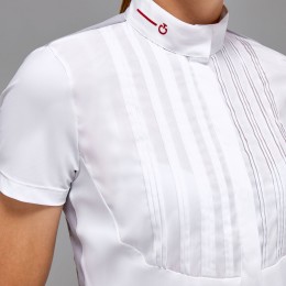 Cavalleria Toscana FW'23 Revo Pleated Poplin Bib S/S Tech Knit женский турнирная рубашка