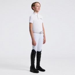 Cavalleria Toscana SS26 CT укороченный-рукав джерси Embroidered Script логотип турнирный рубашка