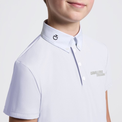 Cavalleria Toscana SS26 CT Short-Sleeve Jersey Embroidered Script Logo Show Shirt