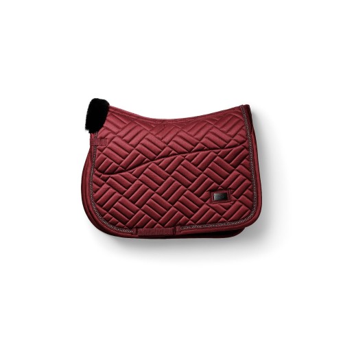 Equestrian Stockholm FW25 Holiday Jump Saddle Pad Vegan Fur Crystal Bordeaux