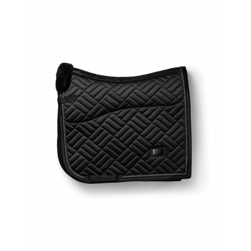 Equestrian Stockholm FW25 Holiday Dressage Saddle Pad Vegan Fur Crystal Black