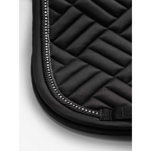 Equestrian Stockholm FW25 Holiday Dressage Saddle Pad Vegan Fur Crystal Black