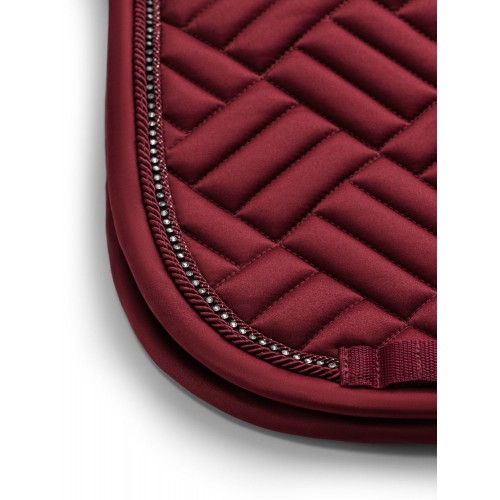 Equestrian Stockholm FW25 Holiday Dressage Saddle Pad Vegan Fur Crystal Bordeaux