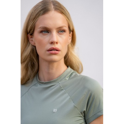 Equestrian Stockholm Pistachio White Dynamic Base Layer Short Sleeve