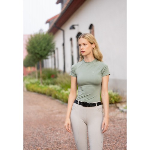 Equestrian Stockholm Pistachio White Dynamic Base Layer Short Sleeve