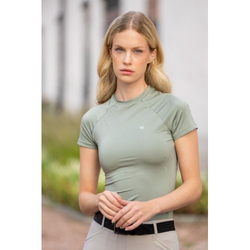 Equestrian Stockholm Pistachio White Dynamic Base Layer Short Sleeve