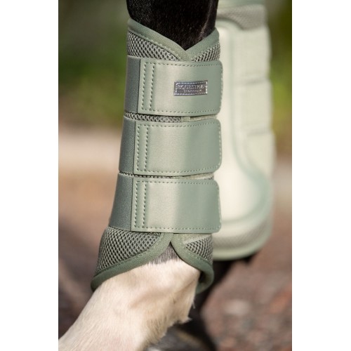Equestrian Stockholm Pistachio White Classic Mesh Brushing Boots