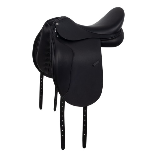 Dressage saddle with removable blocks