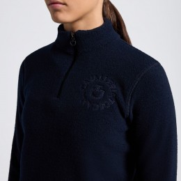 Cavalleria Toscana FW25 CT флисовый с короткой молнией унисекс худи с Orbit Embroidered логотип