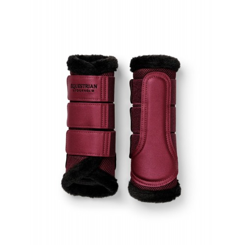 Equestrian Stockholm Merlot Fur Mesh Brushing Boots