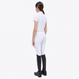 Cavalleria Toscana FW'23 CT S/S джерси турнирный молнией поло с глиттером Print для девочек