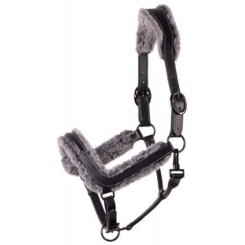 Harry's Horse Leather Anatomical Furry Matte Halter