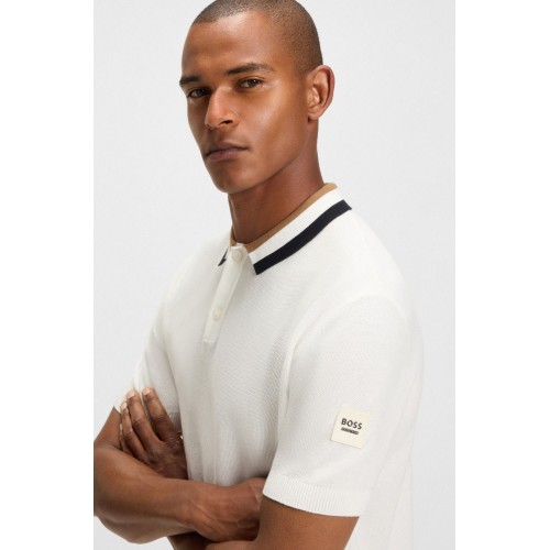 BOSS Equestrian SS26 Men's Knitwear Polo Rice Joshua