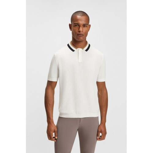 BOSS Equestrian SS26 Men's Knitwear Polo Rice Joshua