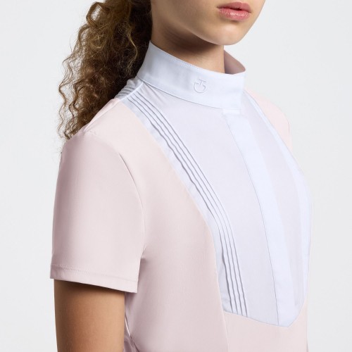 Cavalleria Toscana SS26 Girls' Short-Sleeve Jersey Competition Shirt with Bib