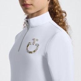 Cavalleria Toscana SS26 CT джерси Floral Embroidery L/S для девочек турнирная рубашка