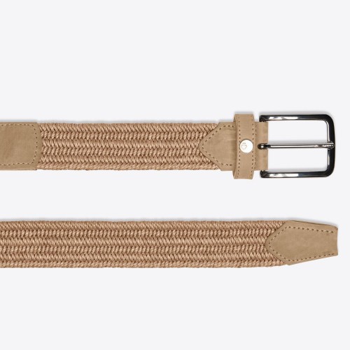 Cavalleria Toscana SS26 CT Elastic Belt with Embroidery on Leather