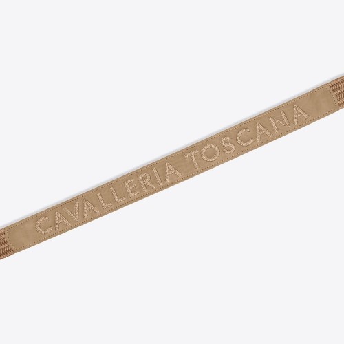 Cavalleria Toscana SS26 CT Elastic Belt with Embroidery on Leather