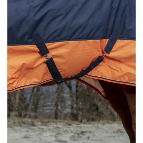 EQUITHÈME Tyrex 600D Turnout Rug Navy/Orange