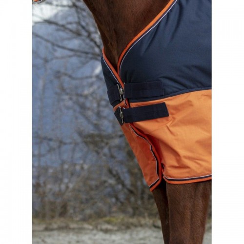 EQUITHÈME Tyrex 600D Turnout Rug Navy/Orange