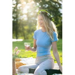 Equestrian Stockholm Midsummer синий Dynamic Base Layer с коротким рукавом