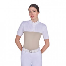 Equestro SS26 турнирная рубашка Slim Fit Buttons из сетки женский