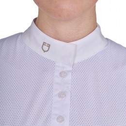 Equestro SS26 турнирная рубашка Slim Fit Buttons из сетки женский