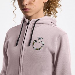 Cavalleria Toscana SS26 CT хлопковый Floral Embroidery логотип худи на молнии для девочек
