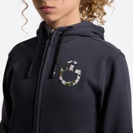 Cavalleria Toscana SS26 CT хлопковый Floral Embroidery логотип худи на молнии для девочек