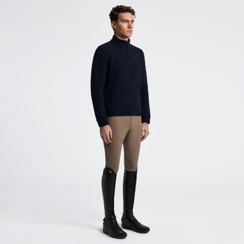 Cavalleria Toscana FW25 CT Men's Fleece Half-Zip Sweater