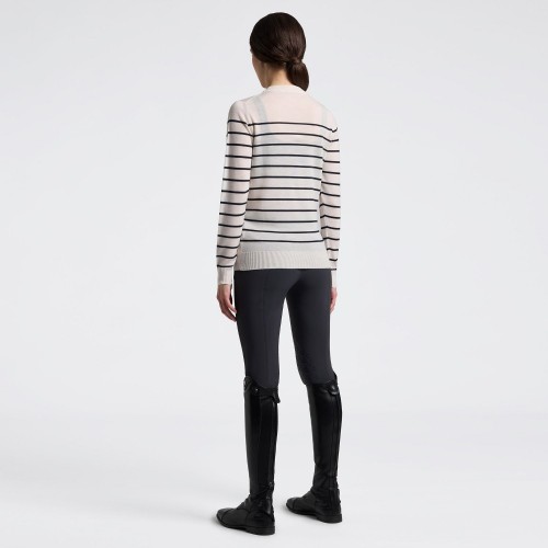 Cavalleria Toscana SS26 CT Stripe Jacquard Merino Crew Neck Women's Sweater