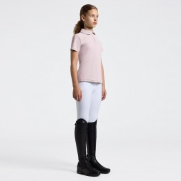 Cavalleria Toscana SS26 CT джерси Pleated S/S тренировочный поло Embroidered Script для девочек