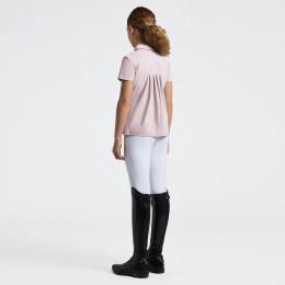 Cavalleria Toscana SS26 CT джерси Pleated S/S тренировочный поло Embroidered Script для девочек