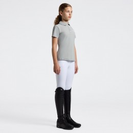 Cavalleria Toscana SS26 CT джерси Pleated S/S тренировочный поло Embroidered Script для девочек