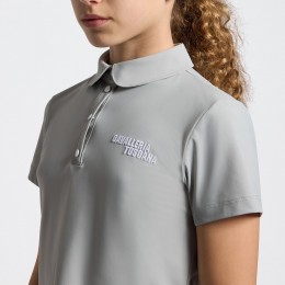 Cavalleria Toscana SS26 CT джерси Pleated S/S тренировочный поло Embroidered Script для девочек